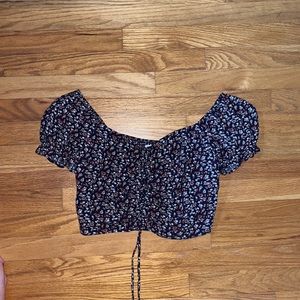 Hollister blue crop top